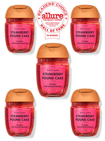 Bath & Bodyworks Strawberry Pound Cake PocketBac Hand Sanitisers - 5 Pack