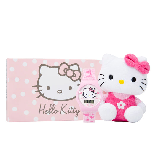 Hello Kitty Mini Plush Toy & Pink Digital Watch