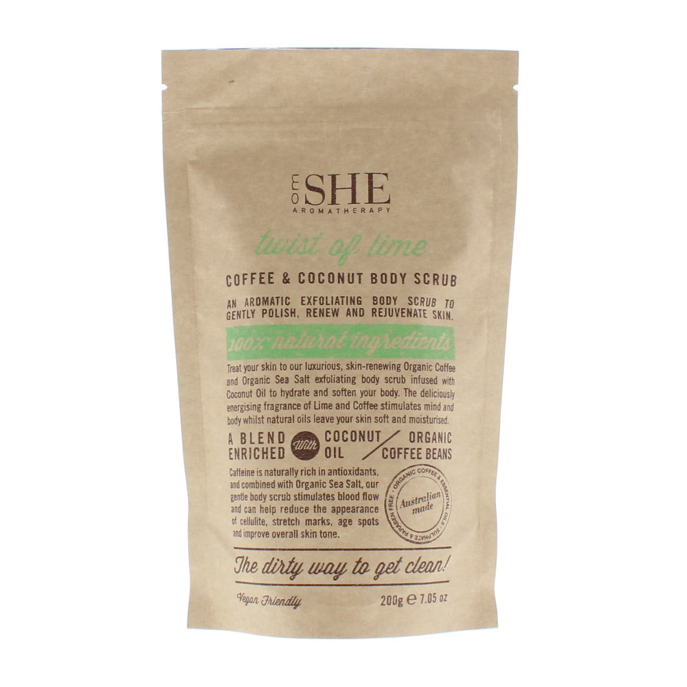 Om She Coffee & Coconut Twist Of Lime Body Scrub 200g