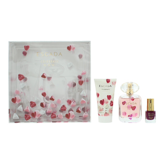 Escada Celebrate N.O.W. Eau de Parfum Gift Set : Eau de Parfum 50ml - Body Lotion 50ml - Nail Polish 4.5ml