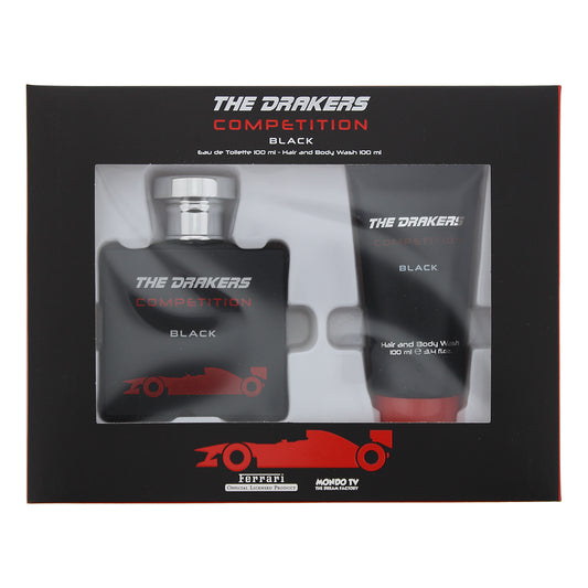 Mondo Tv Ferrari The Drakers Competition Black Eau de Toilette Gift Set : Eau de Toilette 100ml - Hair And Body Wash 100ml