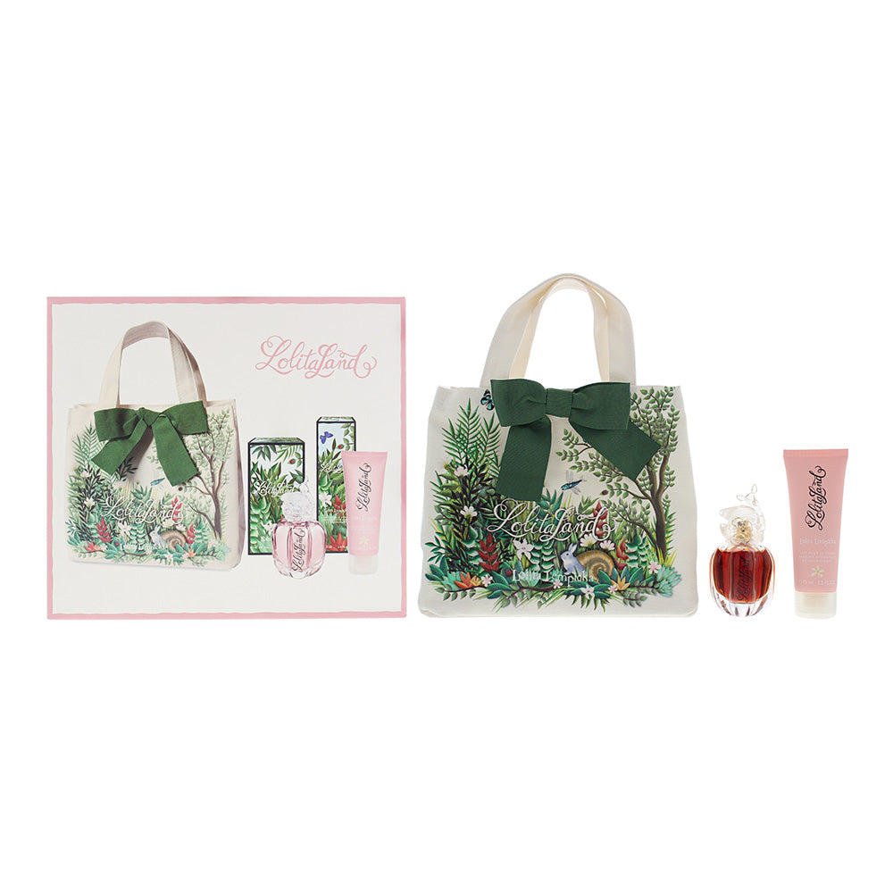 Lolita Lempicka Lolitaland 3 Piece Set  Eau De Parfum 40ml Body Lotion 75ml Tote Bag