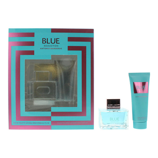 Antonio Banderas Blue Seduction 2 Piece Gift Set: Eau De Toilette 80ml - Body Lotion 75ml