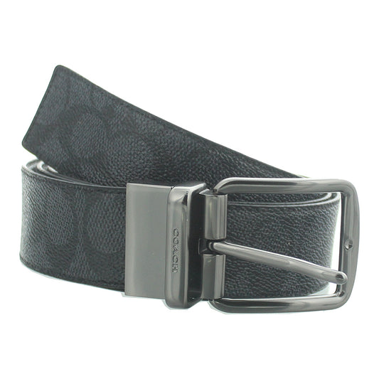 Coach Wide Harness Signature Reversible Charcoal/Black Belt