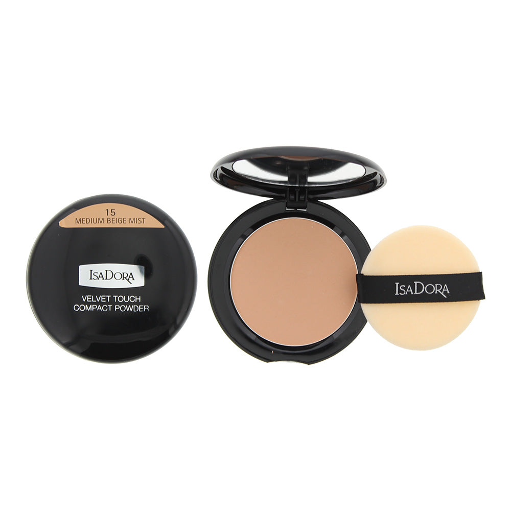 Isadora Velvet Touch 15 Medium Beige Mist Compact Powder 10g