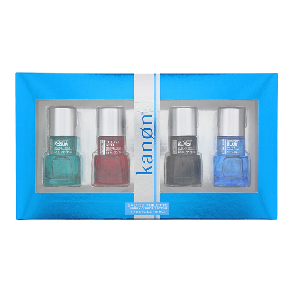 Kanon Sport Gift Set Eau De Toilette 4 x 15ml Aqua+Red+Black+Blue