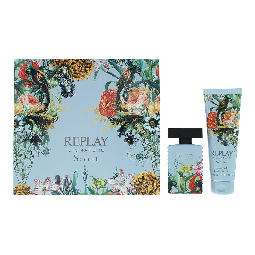 Replay Signature Secret For Woman 2 Piece Gift Set: Eau de Toilette 50ml - Body Lotion 100ml