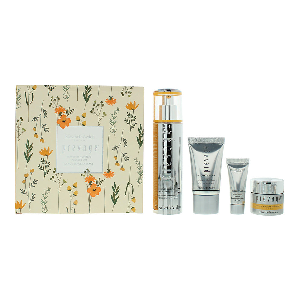 Elizabeth Arden 4 Piece Gift Set: Prevage Daily Serum 2.0 50ml - Prevage SPF 30 Moisture Cream 15ml - Prevage Anti-Aging Overnight Cream 15ml - Superstar Booster 5ml