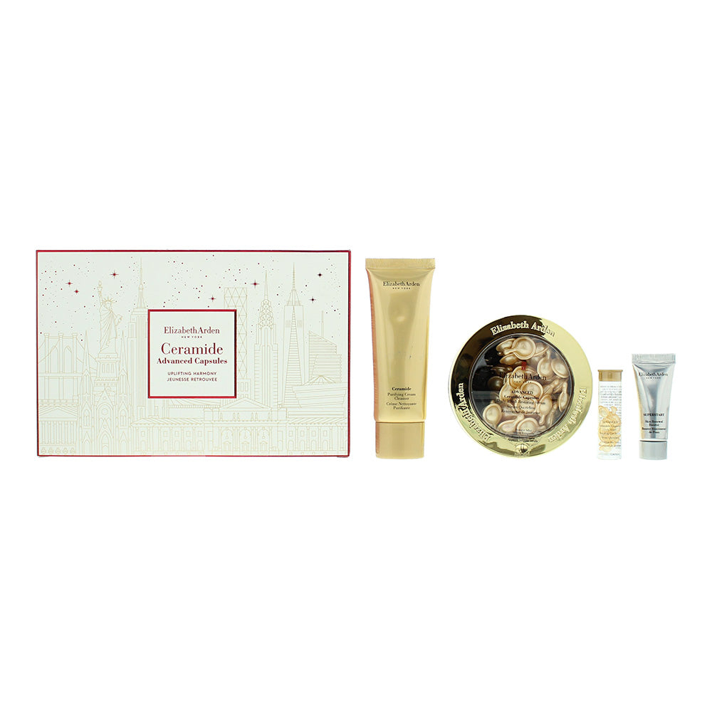 Elizabeth Arden Ceramide 4 Piece Gift Set: Advanced Ceramide Capsules 60pcs - Advanced Ceramide Eye Serum 7pcs - Ceramide Purifying Cream Cleanser 50ml - Superstar Booster 5ml