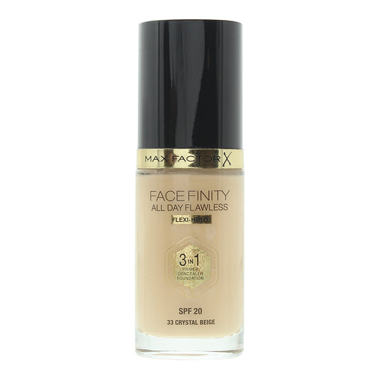 Max Factor Face Finity All Day Flawless 3 In 1 33 Crystal Beige Foundation 30ml