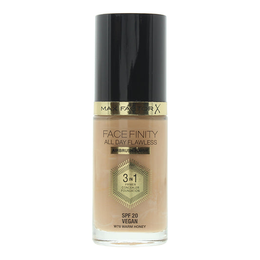 Max Factor Face Finity All Day Flawless 3 In 1 78 Warm Honey Foundation 30ml