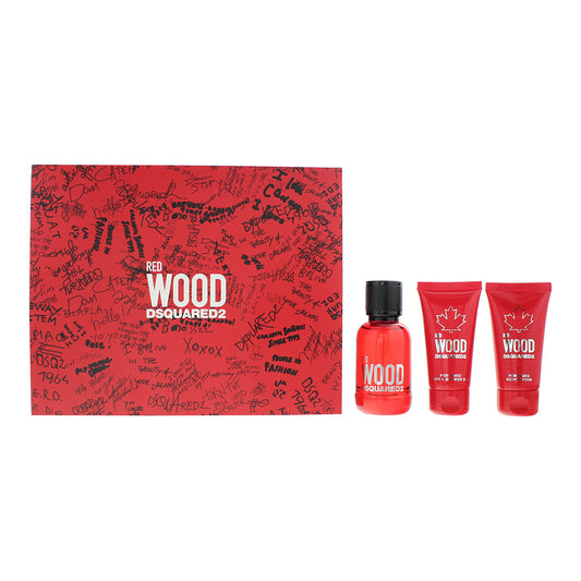 Dsquared2 Red Wood 3 Piece Gift Set