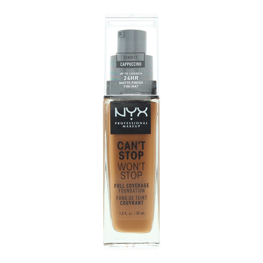 NYX Can't Stop Won't Stop 24H Full Coverage Cappuccino Foundation 30ml