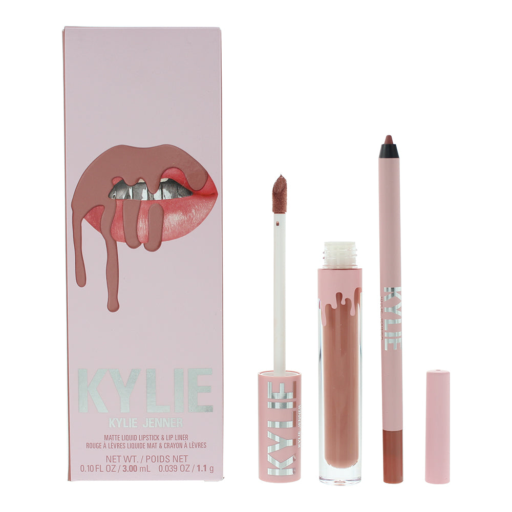 Kylie By Kylie Jenner Matte Lip Kit 802 Candy K 2 Piece Gift Set: Liquid Lipstick 3ml - Lip Liner 1.1g