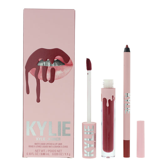 Kylie By Kylie Jenner Matte Lip Kit 103 Better Not Pout 2 Piece Gift Set: Liquid Lipstick 3ml - Lip Liner 1.1g