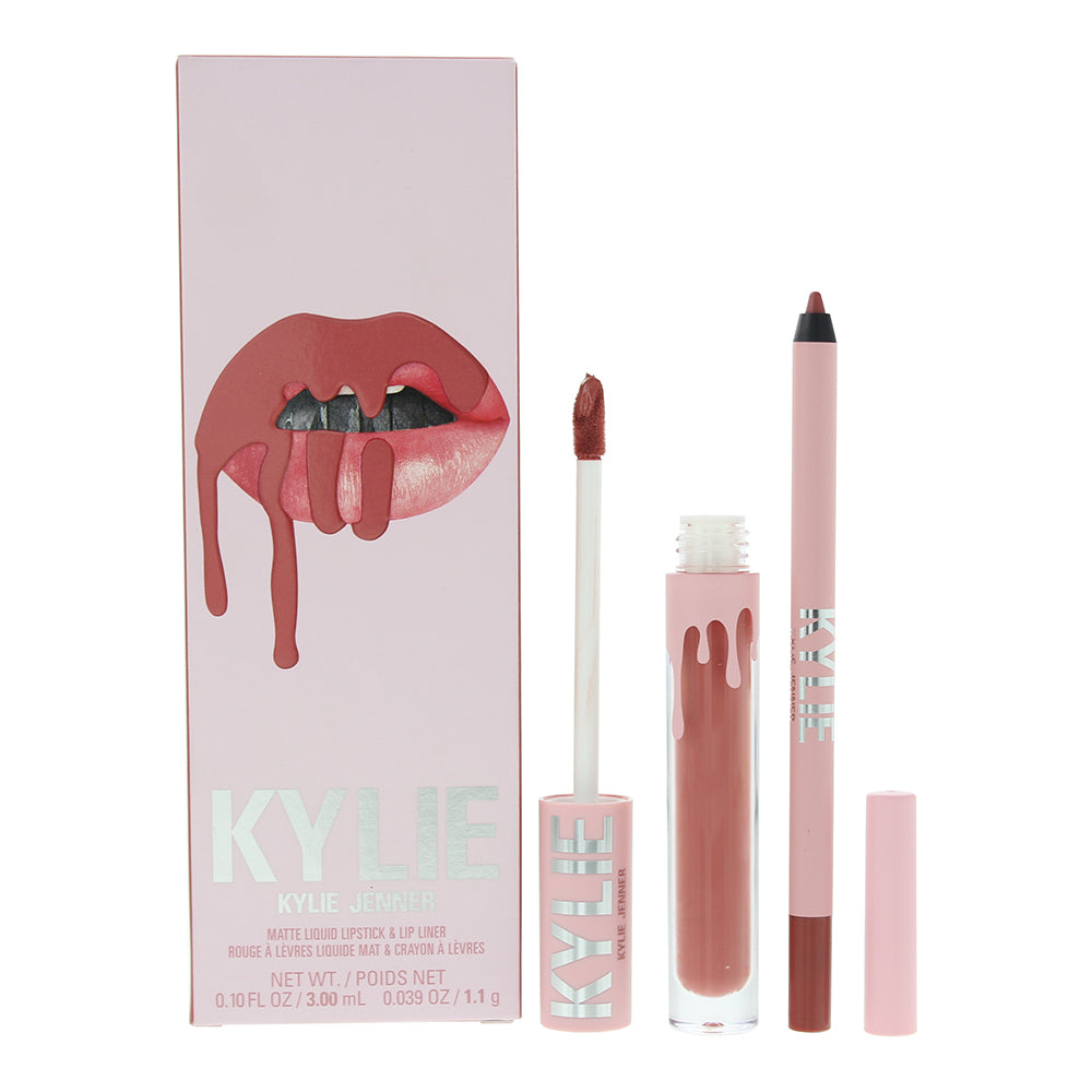 Kylie By Kylie Jenner Matte Lip Kit 704 Sweater Weather 2 Piece Gift Set: Liquid Lipstick 3ml - Lip Liner 1.1g