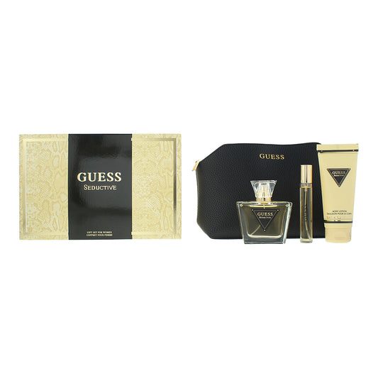 Guess Seductive 4 Piece Gift Set: Eau de Toilette 75ml - Body Lotion 200ml - Eau de Toilette 15ml - Cosmetic Bag