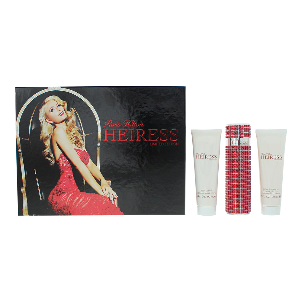 Paris Hilton Heiress Limited Edition 3 Piece Gift Set: Eau de Parfum 100ml - Body Lotion 90ml - Shower Gel 90ml