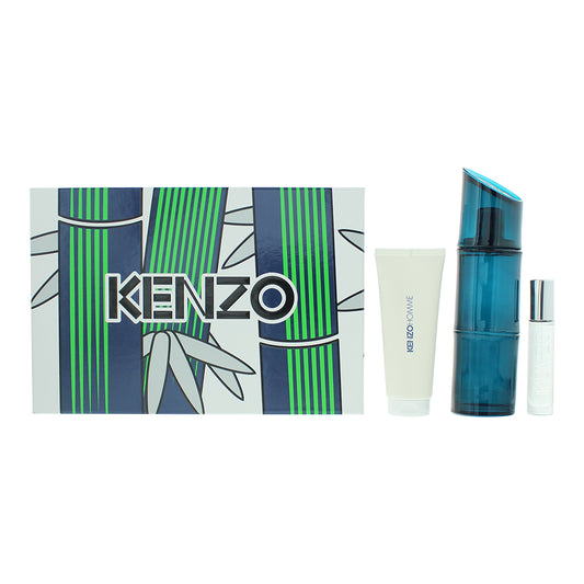 Kenzo Homme 3 Piece Gift Set: Eau de Toilette 110ml - Eau de Parfum 10ml - Shower Gel 75ml