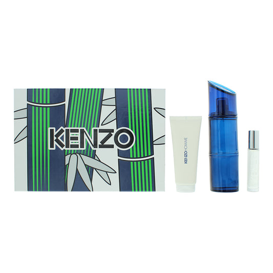 Kenzo Homme Intense 3 Piece Gift Set: Eau de Toilette 110ml - Eau de Parfum 10ml - Shower Gel 75ml