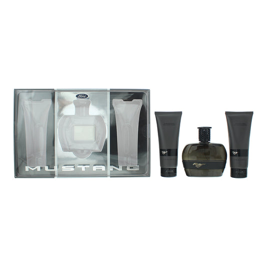 Mustang Black 3 Piece Gift Set: Eau de Toilette 100ml - Aftershave Balm 100ml - Hair & Body Wash 100ml