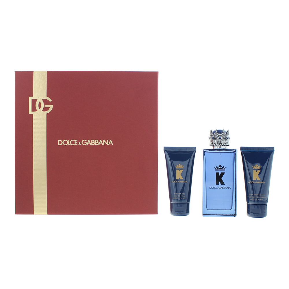 Dolce & Gabbana K 3 Piece Gift Set: Eau de Parfum 100ml - Aftershave Balm 50ml - Shower Gel 50ml