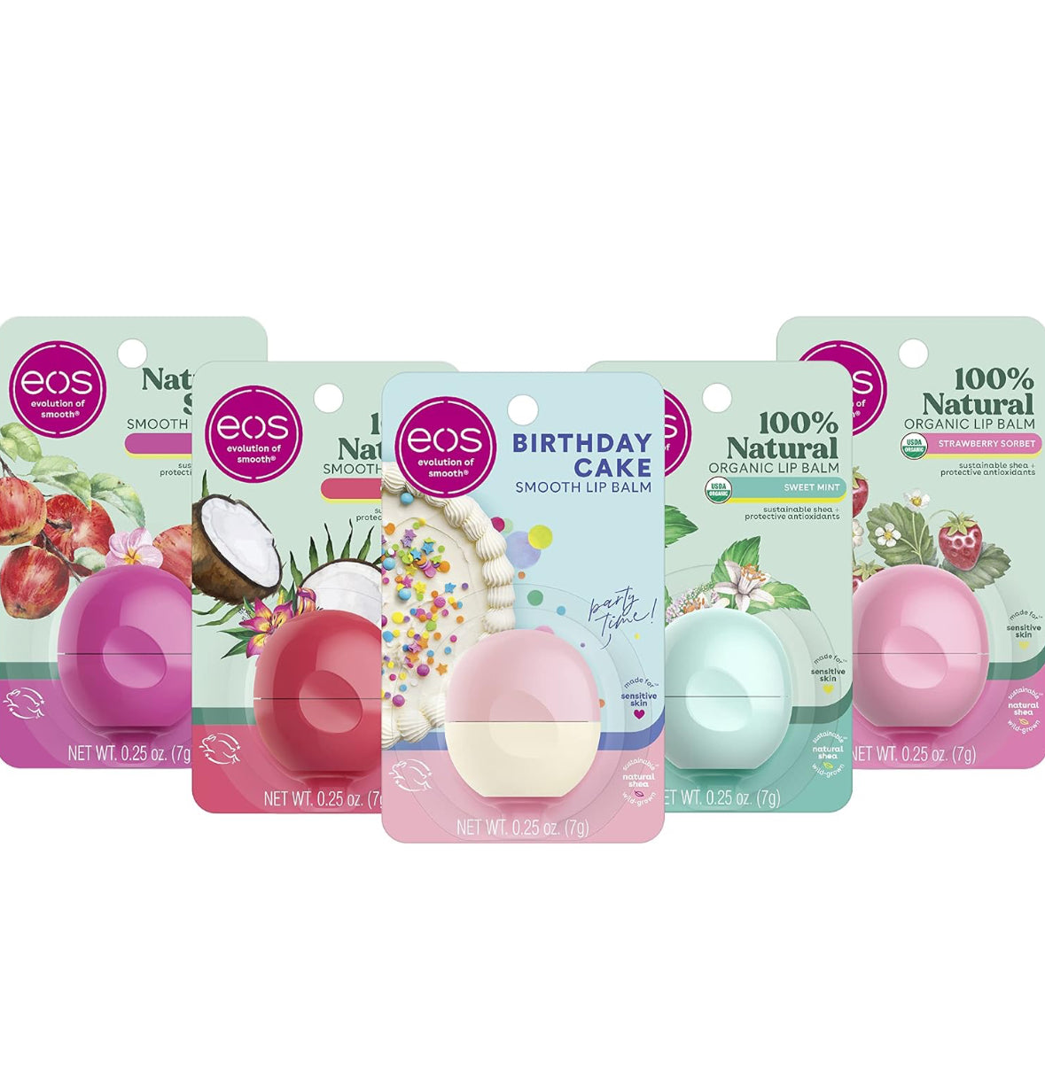 EOS Shea Smooth Lip Balm Natural Variety 5 Pack