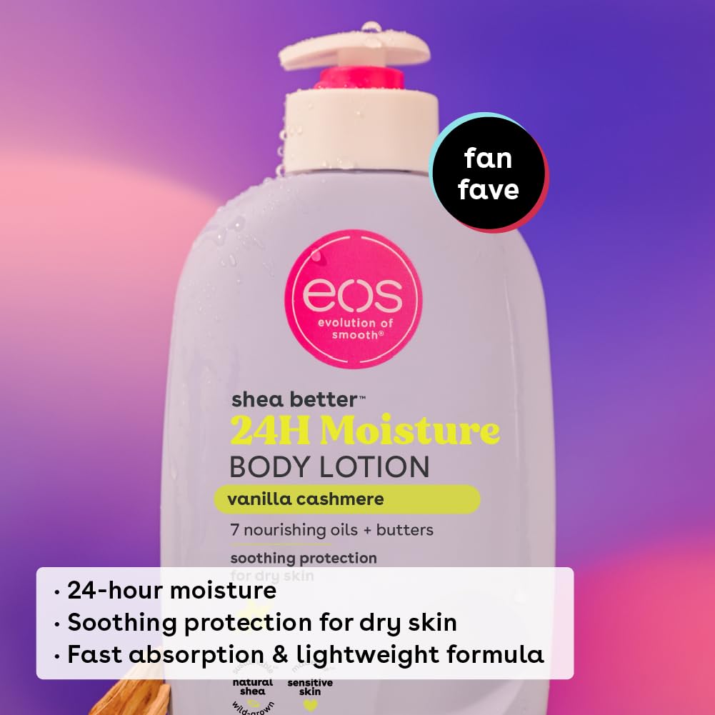 EOS Vanilla Cashmere Shea Better Body Lotion 24-Hour Moisture Skin Care Cream