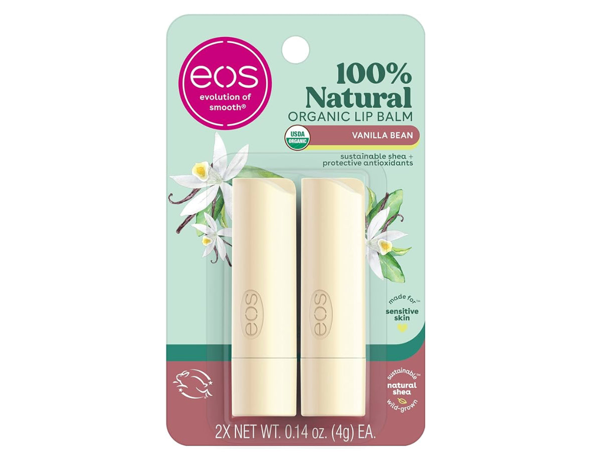 EOS Natural & Organic Lip Balm Sticks - Vanilla Bean - 2 Pack