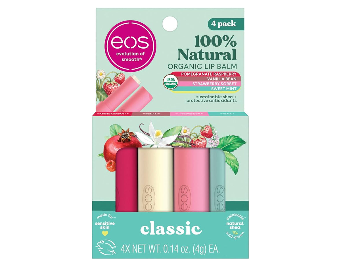 EOS Natural & Organic Lip Balm Sticks - 4 Pack