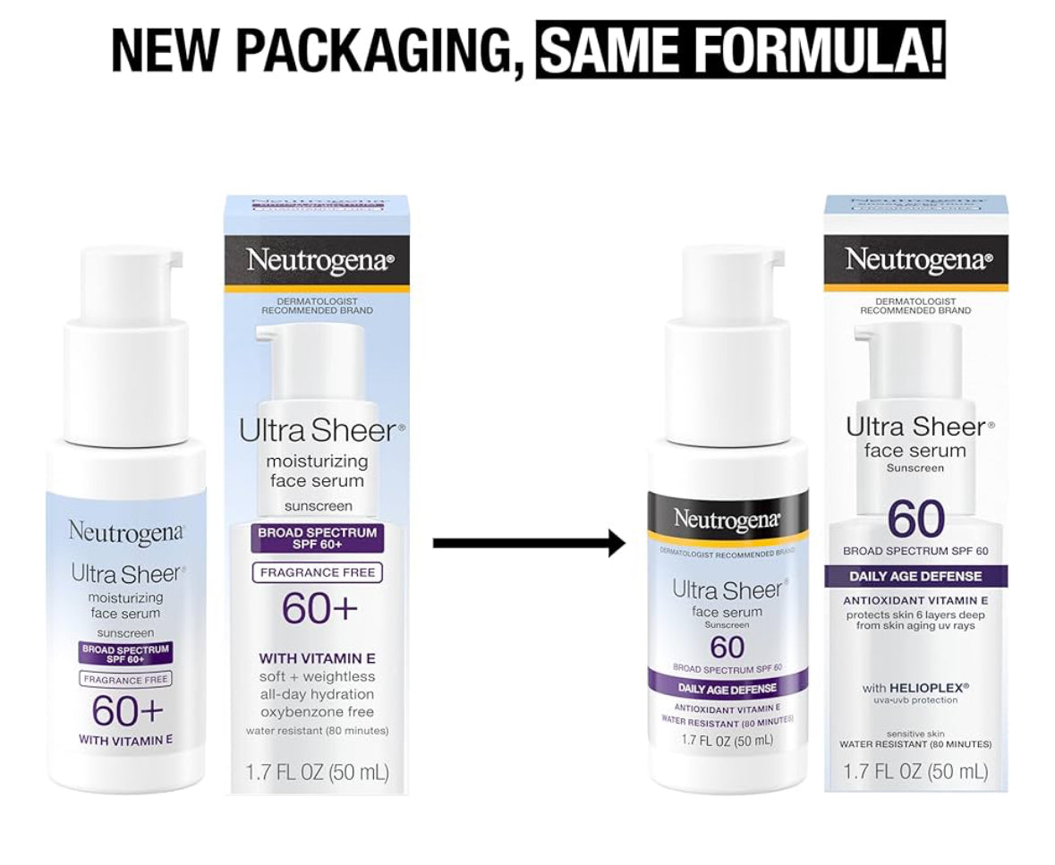 Neutrogena Ultra Sheer Moisturising Face Serum with Vitamin E & SPF 60