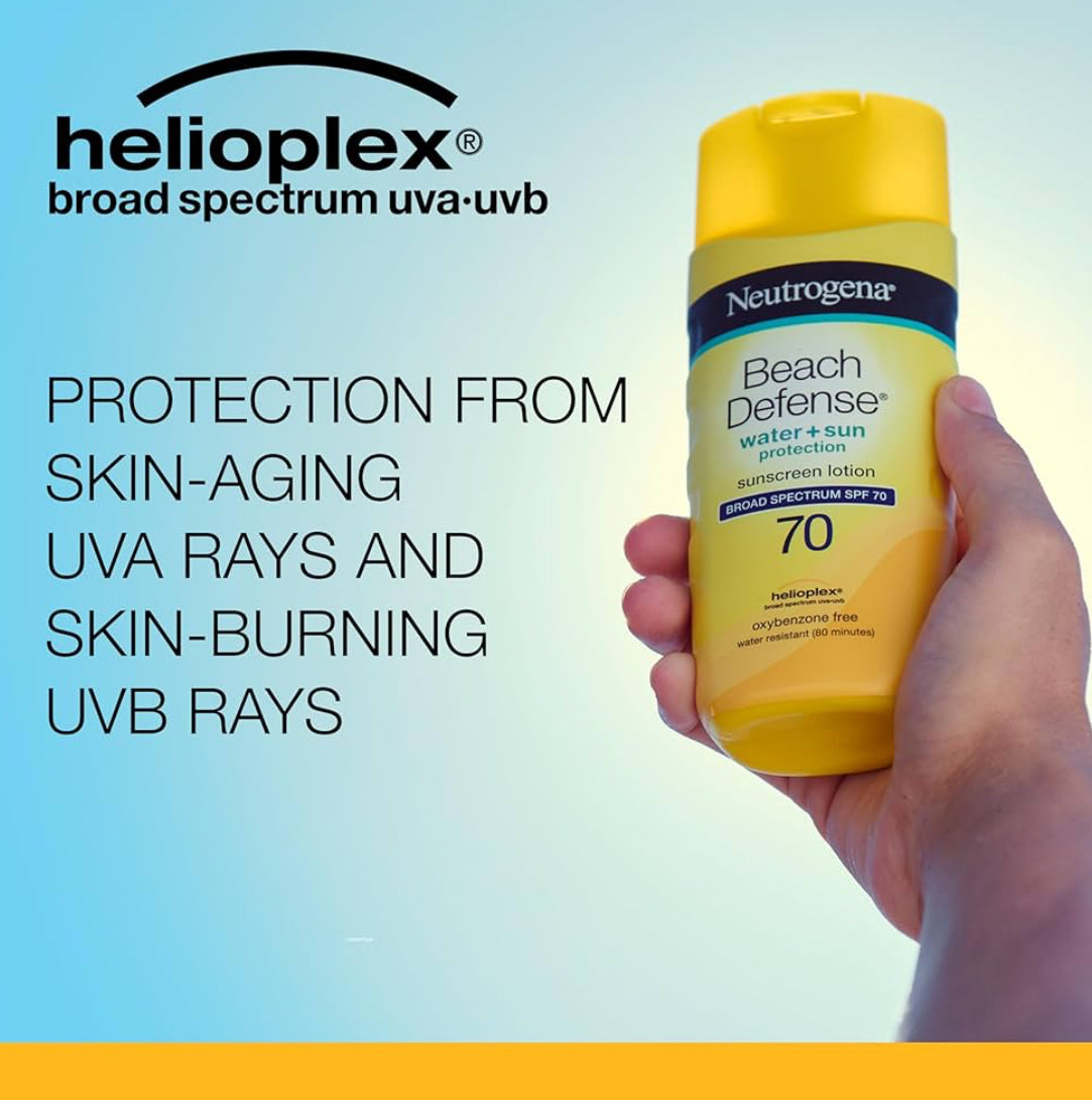 Neutrogena Beach Defense Water Resistant Sunscreen Body Lotion with Broad Spectrum SPF 70