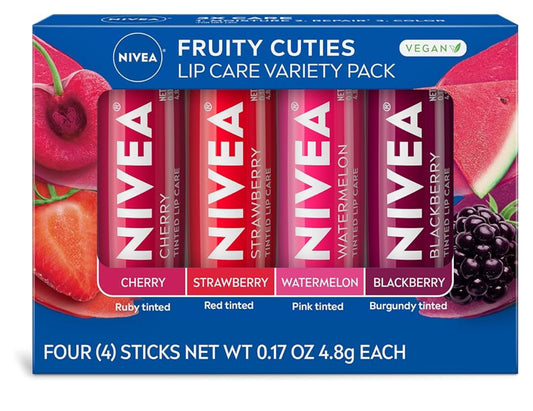 NIVEA Lip Care Fruity Tinted Lip Balm Variety Pack