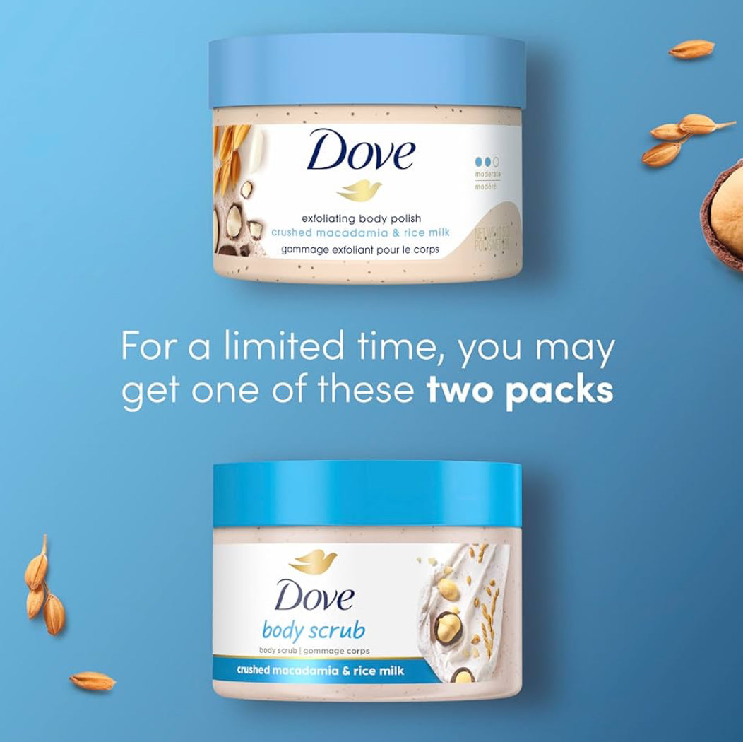 Dove Scrub Macadamia & Rice Milk Body Scrub