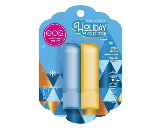 EOS Holiday Lip Balm Gift Set Sugar Cookie & Vanilla Toffee - Christmas Stocking Fillers