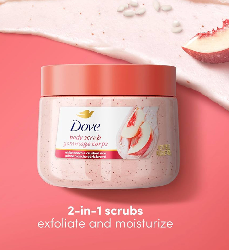 Dove White Peaches & Crushed Rice Body Scrub