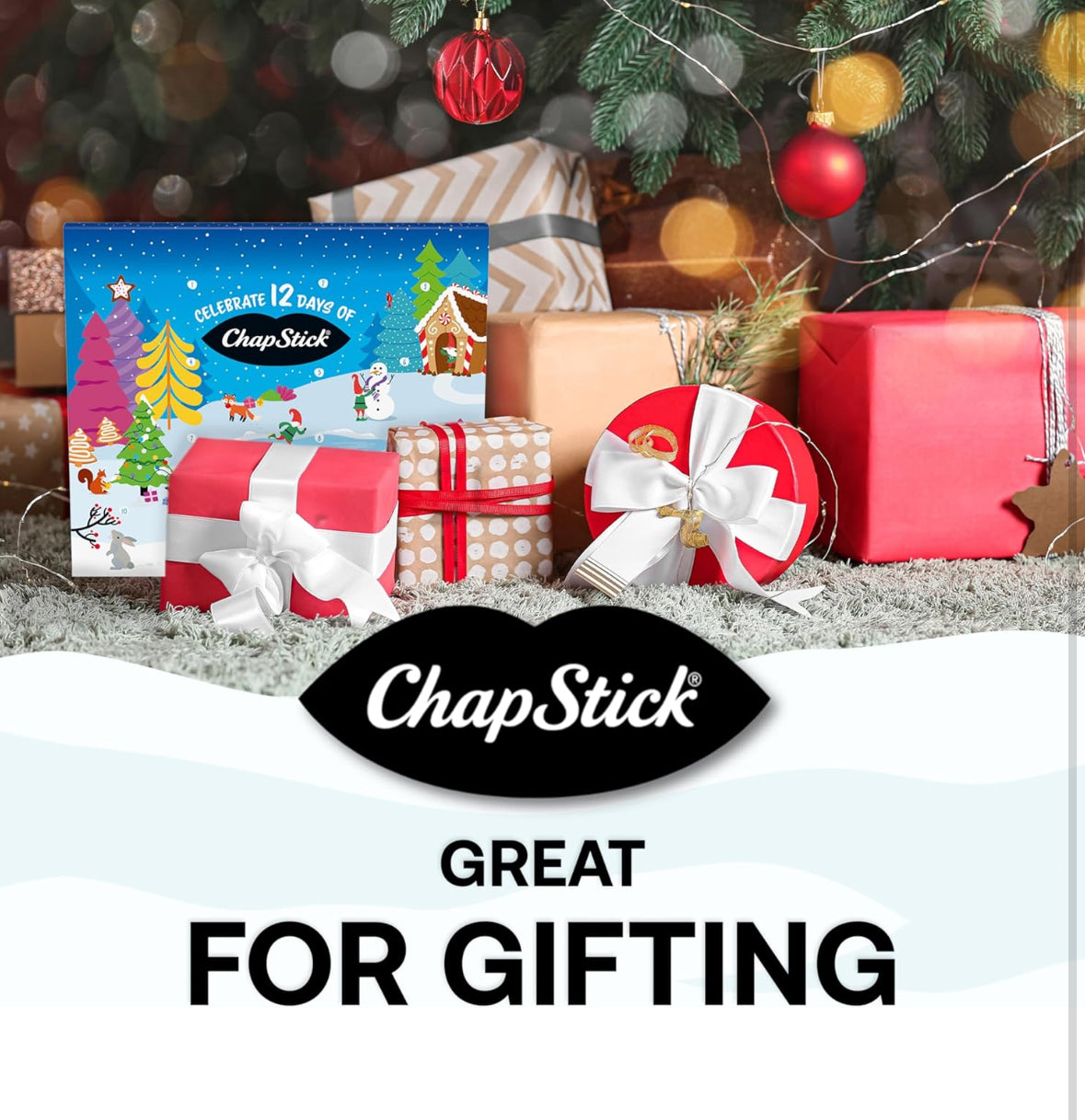 ChapStick 12 Days of Holiday Christmas Advent Calendar Lip Balm Gift Set