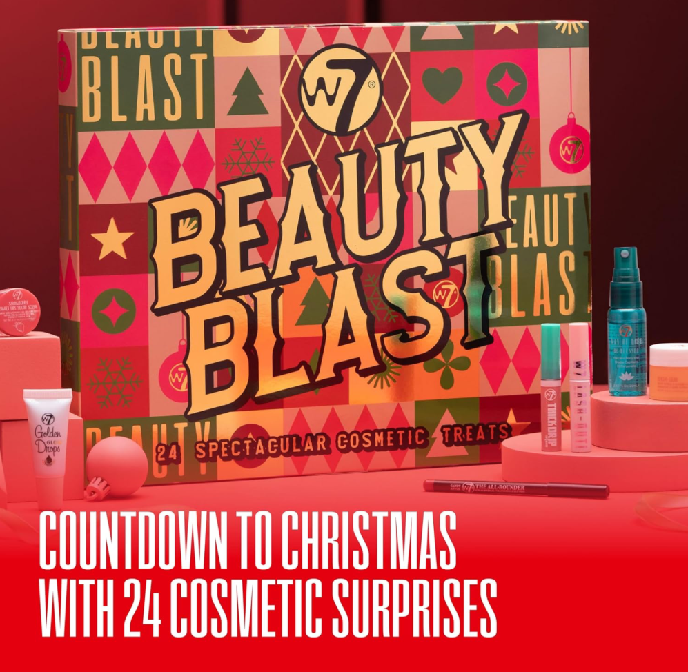 W7 Beauty Blast Advent Calendar 2024 Individually Boxed Makeup & Cosmetic Surprises For Christmas