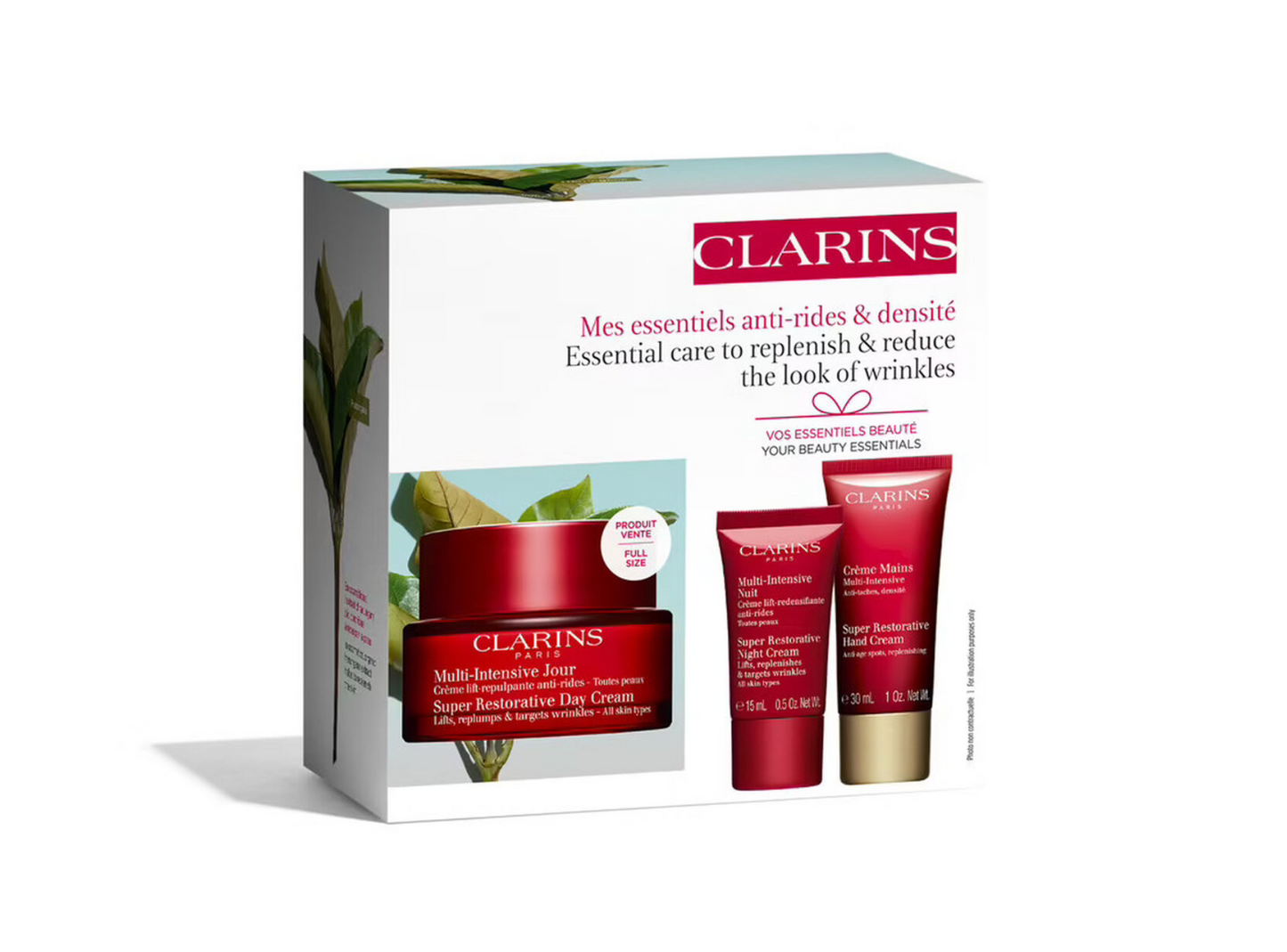 Clarins Super Restorative Day Cream Anti-Aging Moisturizer for Mature Skin Gift Set